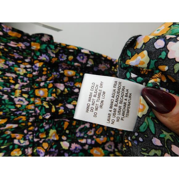 NWT Hyacinth House Black Multi Floral Smocked Samantha Midi Dress Size Small - Picture 6 of 7